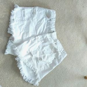 White High Rise Shorts 14
